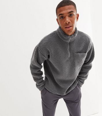 ASOS DESIGN oversized half zip sweatshirt in fleece