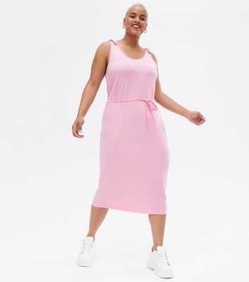 Vero Moda Curves Pink Midi Beach Dress