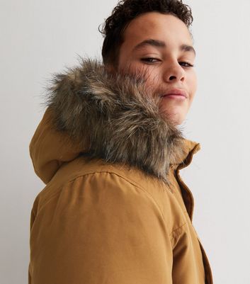 It Rust Faux Fur Hooded Parka Jacket 