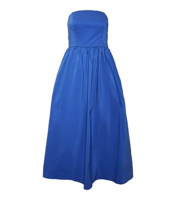 Vero Moda Tall Bright Blue Bandeau Midi Dress New Look