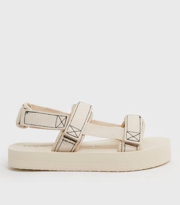 shop for Vero Moda Off White Strappy Chunky Sandals New Look at Shopo
