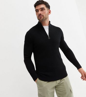 Mens half on sale zip black jumper