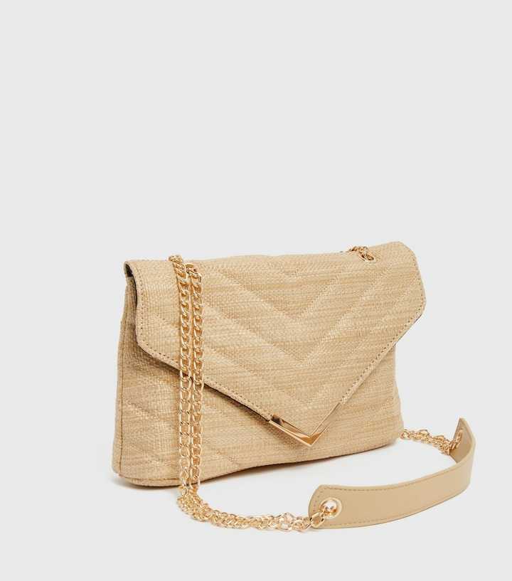 Stone Straw Effect Cross Body Bag