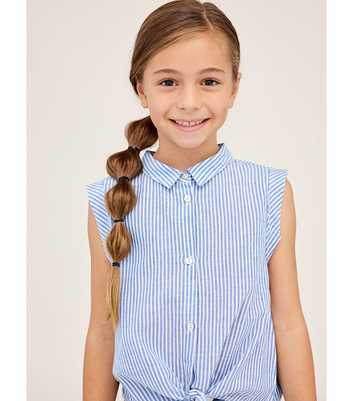 Name It Pale Blue Stripe Sleeveless Shirt