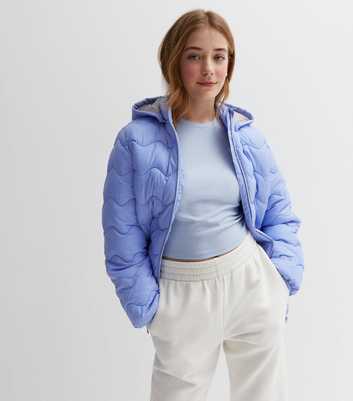 Name It Blue Quilted Zip Hooded Jacket