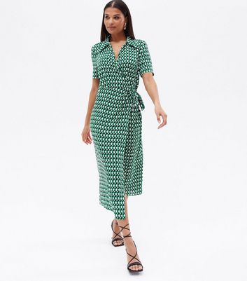 Green geometric dress hotsell