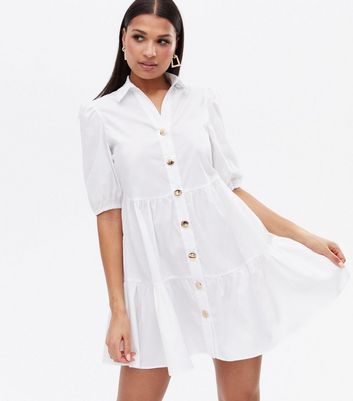 new look white poplin dress