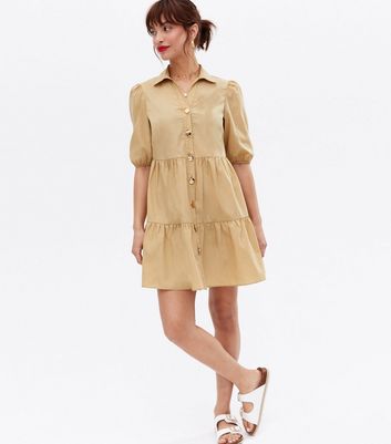 Click to view product details and reviews for Cameo Rose Stone Poplin Mini Smock Shirt Dress New Look.