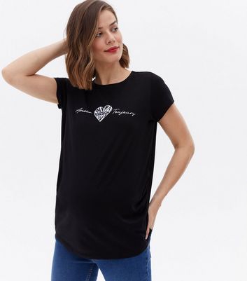 Click to view product details and reviews for Maternity Black Zebra And Leopard Print Amour Toujours Logo T Shirt New Look.