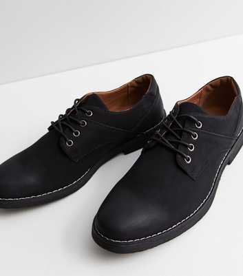 Black Stitch Lace Up Shoes