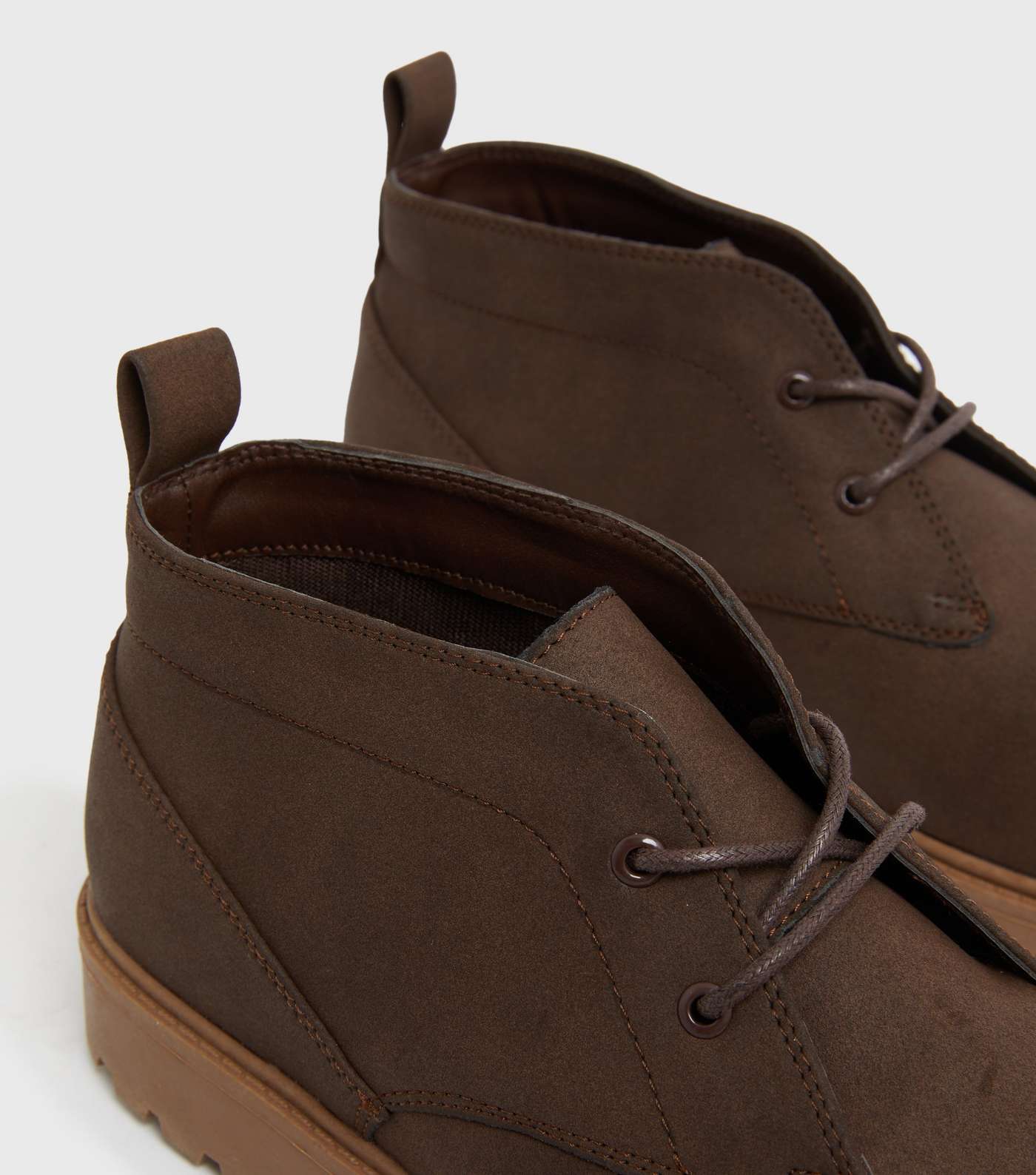 Dark Brown Lace Up Chunky Desert Boots Image 4