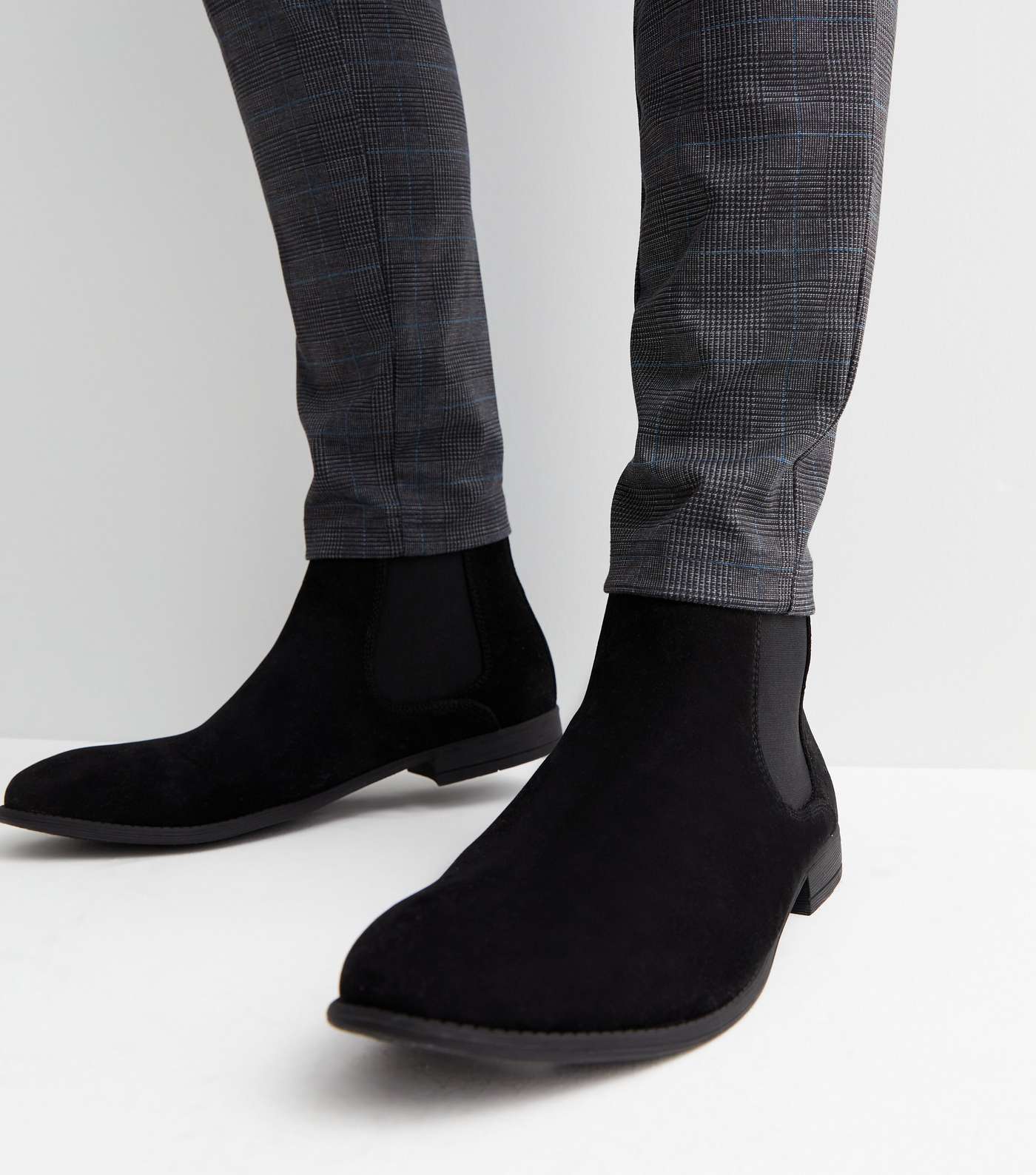 Black Suedette Chelsea Boots Image 2
