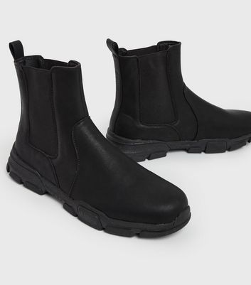 Black Chunky Chelsea Boots New Look