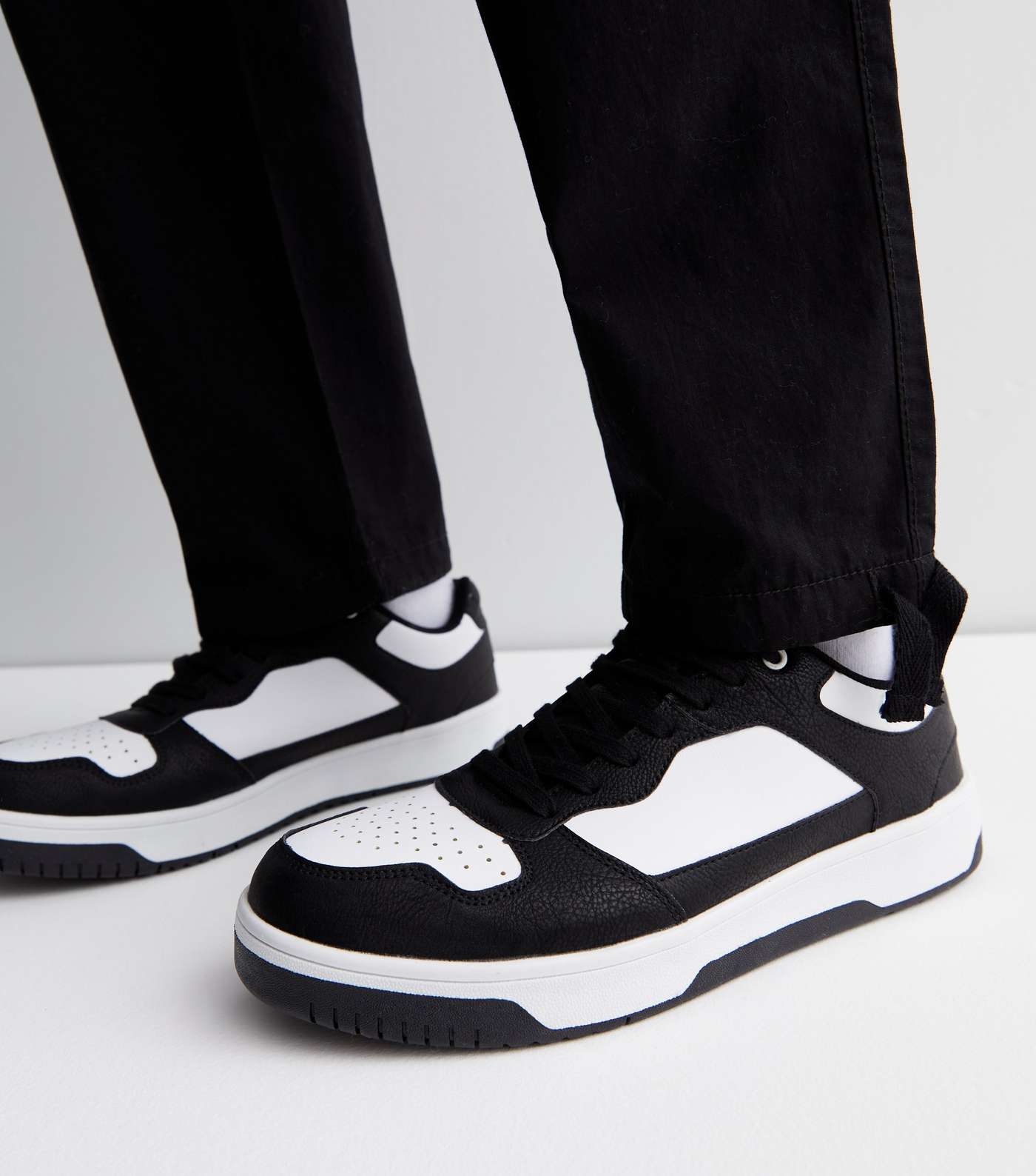 Black Contrast Panel Chunky Trainers Image 2