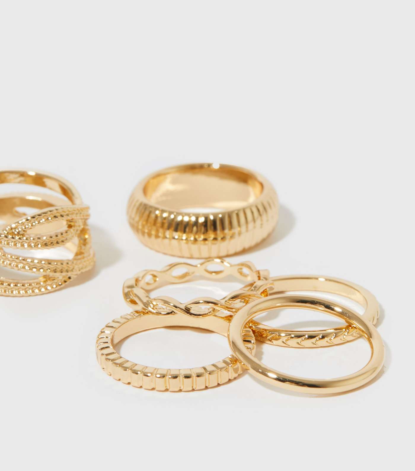 Go for Gold 6 Pack Chunky Knot Stacking Rings Image 3