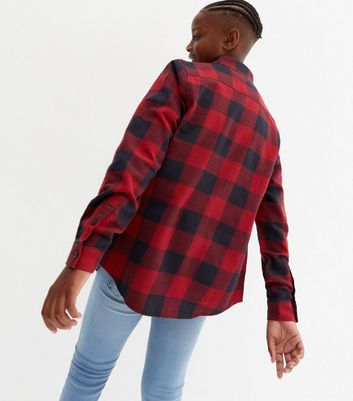 red tartan boys shirt