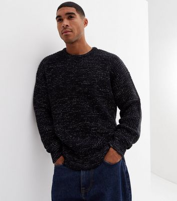 Navy Tuck Stitch Crew Jumper