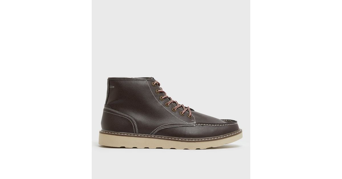 mens dark brown lace up boots