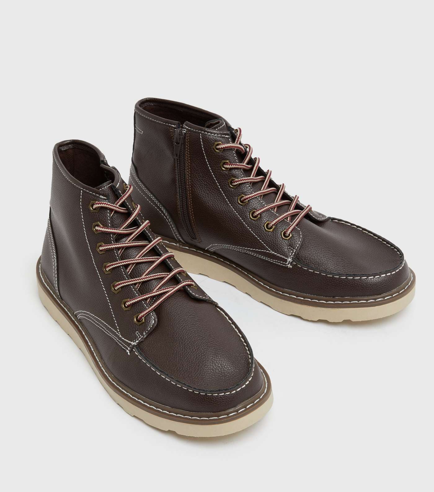 Dark Brown Lace Up Shoe Boots Image 3