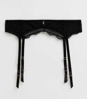 Black Lace Diamanté Suspender Belt New Look, Ladies Suspenders Belts