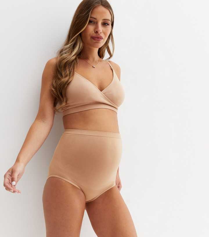ASOS DESIGN Maternity 2 pack ribbed cotton over the bump knickers