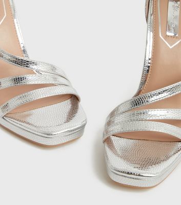 Silver heels hot sale online