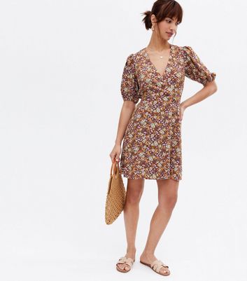 brown patterned dress