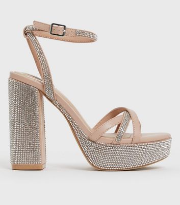 cream platform heels
