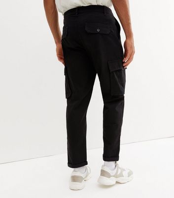 Mens black skinny cargo on sale trousers