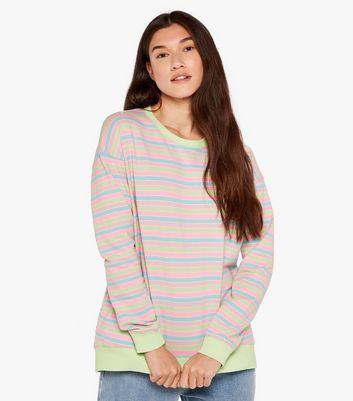 Click to view product details and reviews for Apricot Mint Green Stripe Sweatshirt New Look.