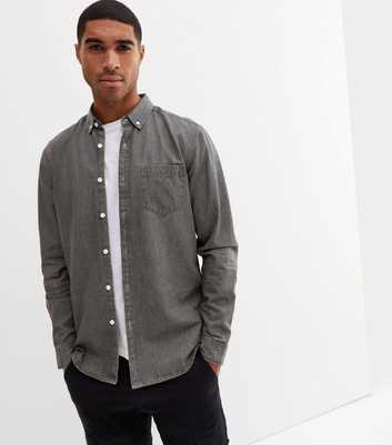 Grey Denim Long Sleeve Shirt