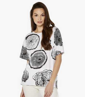 Apricot Off White Tree Trunk Oversized T-Shirt