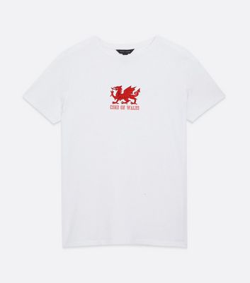 Damen Bekleidung White Come on Wales Logo T-Shirt