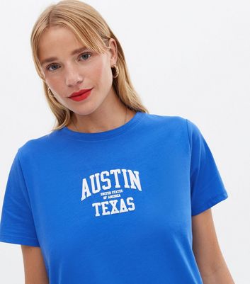 Bright Blue Texas Logo T Shirt New Look