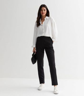 Women's Black Trousers | High-Waisted and Cropped-anthinhphatland.vn