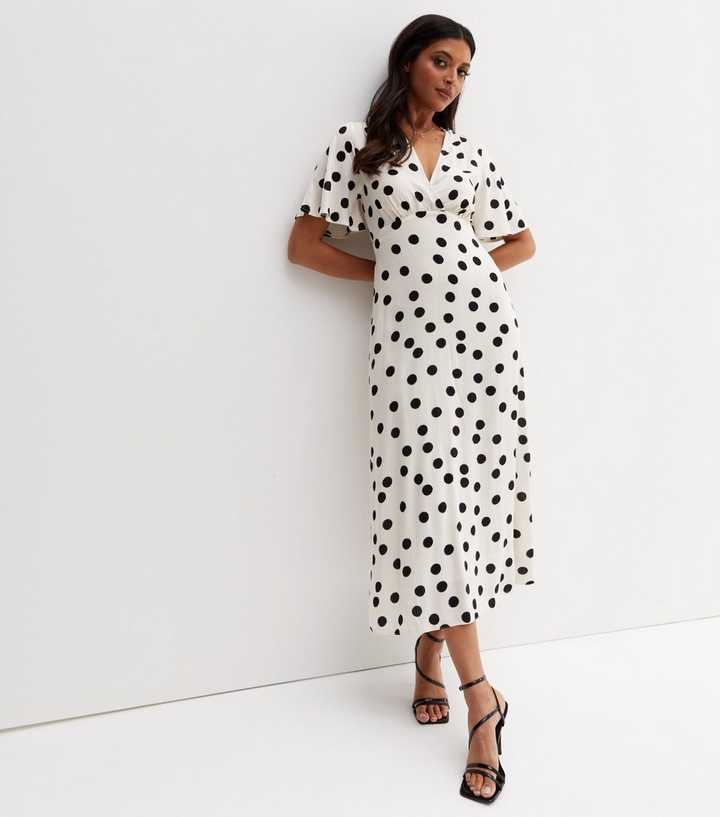 new look polka dot wrap dress