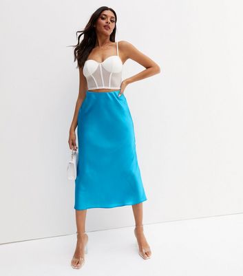 Silk midi 2024 skirt new look