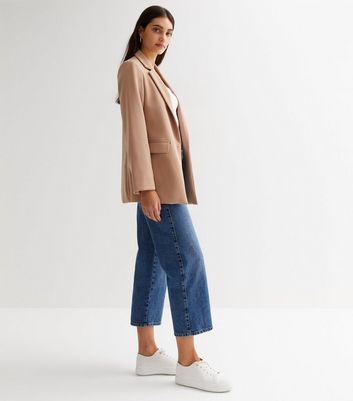 Camel Long Sleeve Relaxed Fit Blazer 