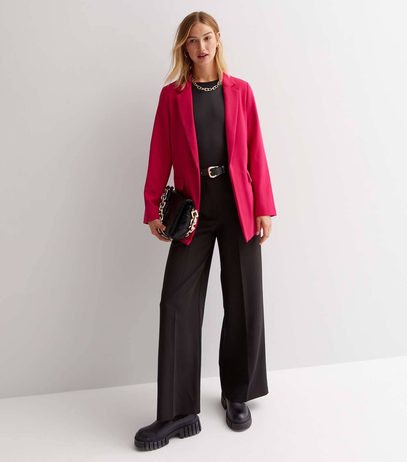 Deep Pink Relaxed Fit Blazer Image 2