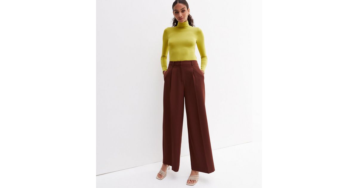 Rust High Waist Wide Leg Trousers New Look