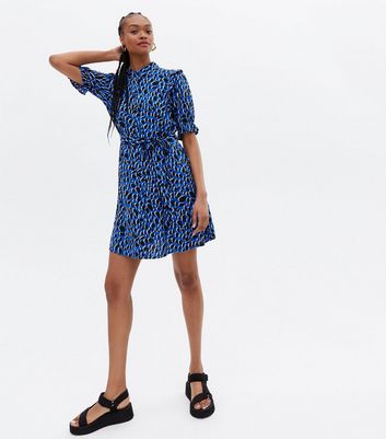 Puff Sleeve Mini Shirt Dress 