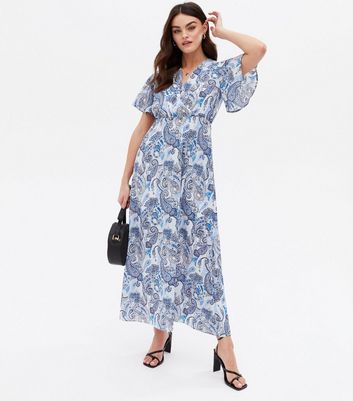 new look blue vanilla maxi dress