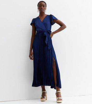 new look silk pleated dress