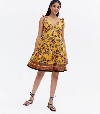 Krishwi Creation Women Fit and Flare Yellow Dress - Buy Krishwi Creation  Women Fit and Flare Yellow Dress Online at Best Prices in India |  Flipkart.com