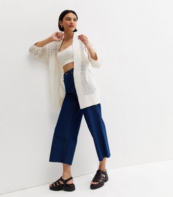 Click to view product details and reviews for Cream Crochet Knit Cardigan New Look.