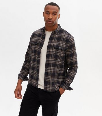 Black Check Long Sleeve Overshirt