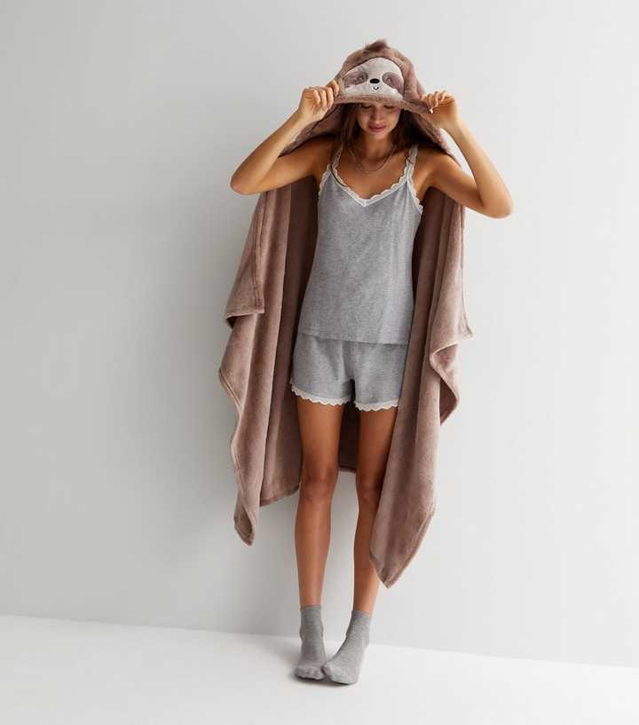 Mink Sloth Hooded Blanket