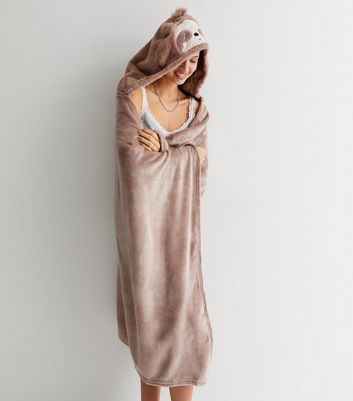 Mink Sloth Hooded Blanket New Look