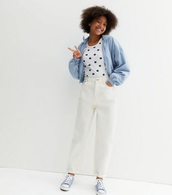 White Oversized Tori Mom Jeans 