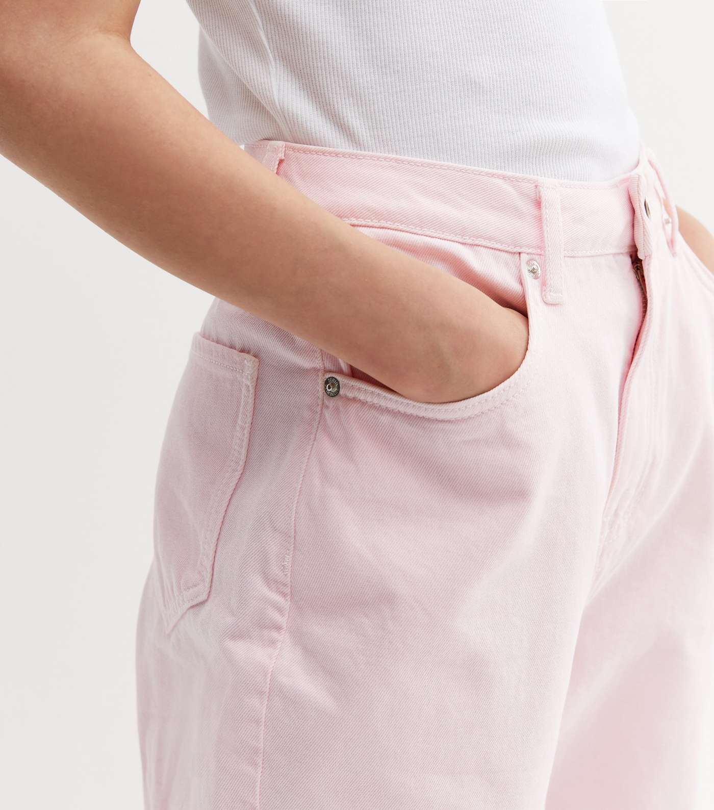 Girls Pale Pink Oversized Tori Mom Jeans Image 3